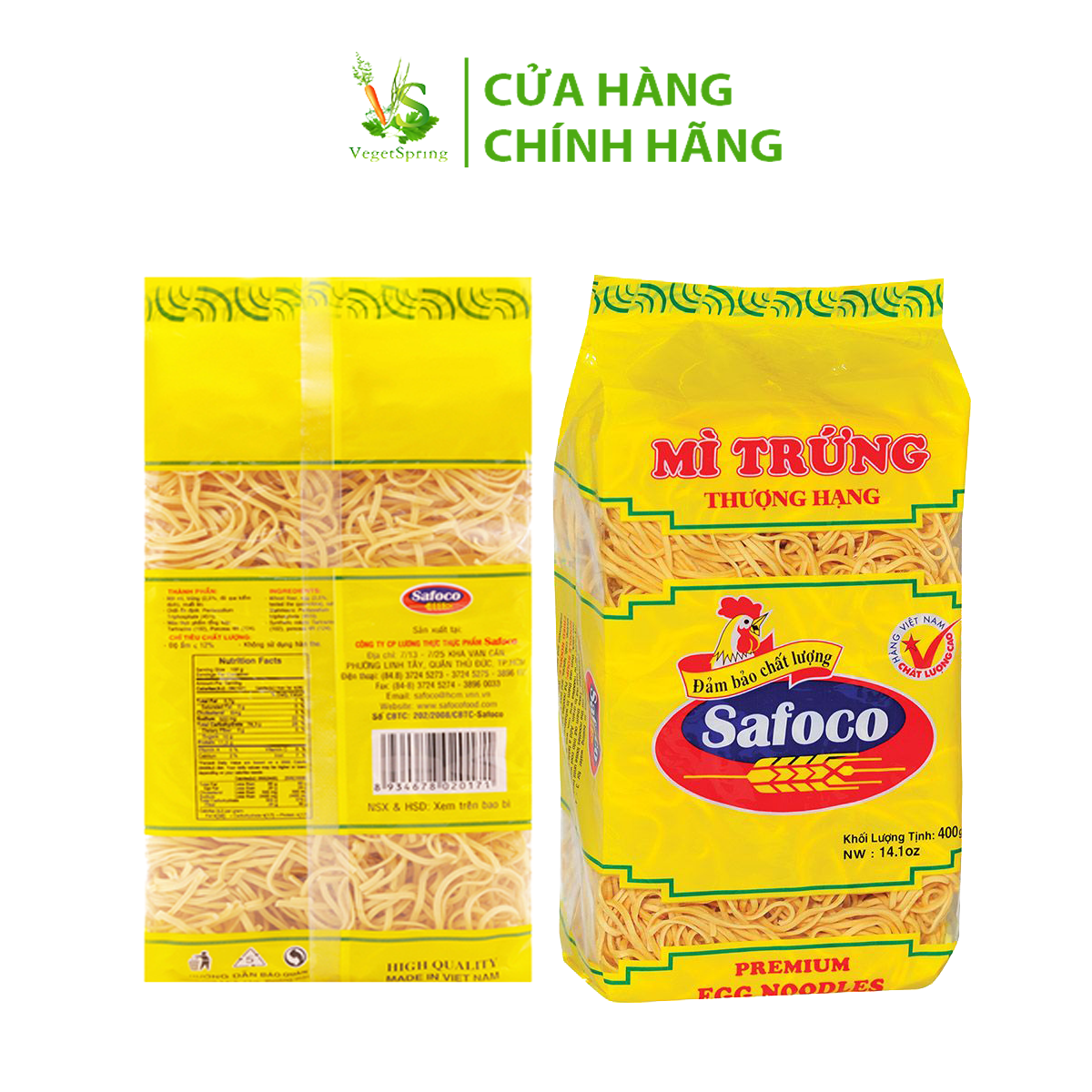 Mì Trứng Khô Safoco 400g/500g