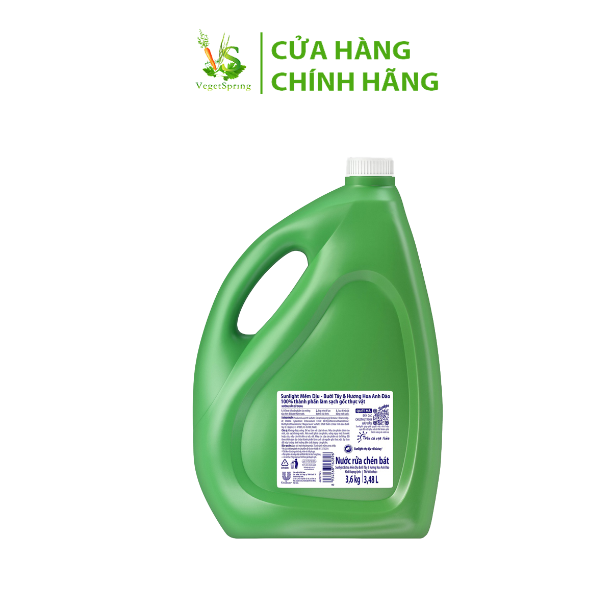 Nước Rửa Chén Sunlight Matcha Trà Nhật 3.6kg